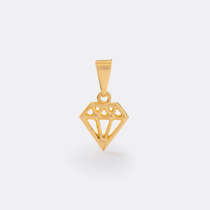 Colgante De Diamante Oro Laminado 18k