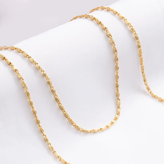 Cadena Tejido Caracol Oro Laminado 18k