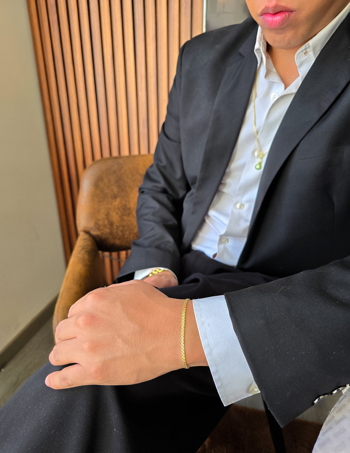 Pulsera Tejido Chino Oro Laminado 18k