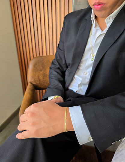 Pulsera Tejido Chino Oro Laminado 18k