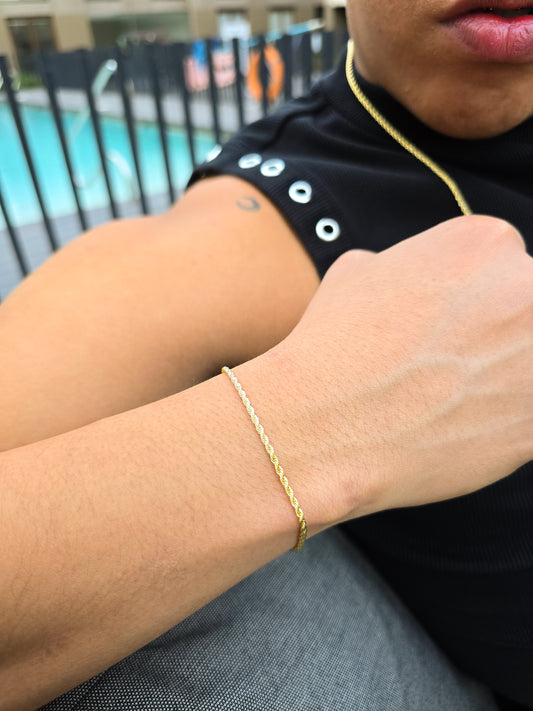 Pulsera Tejido Tourbillon Oro Laminado 18k