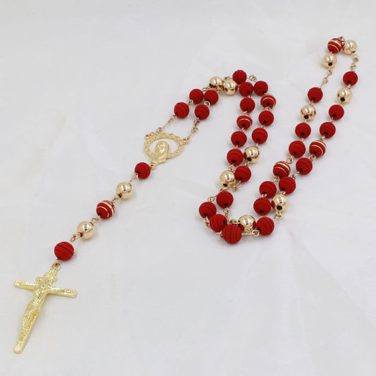 Rosario Artesanal Cristo Oro laminado 18k
