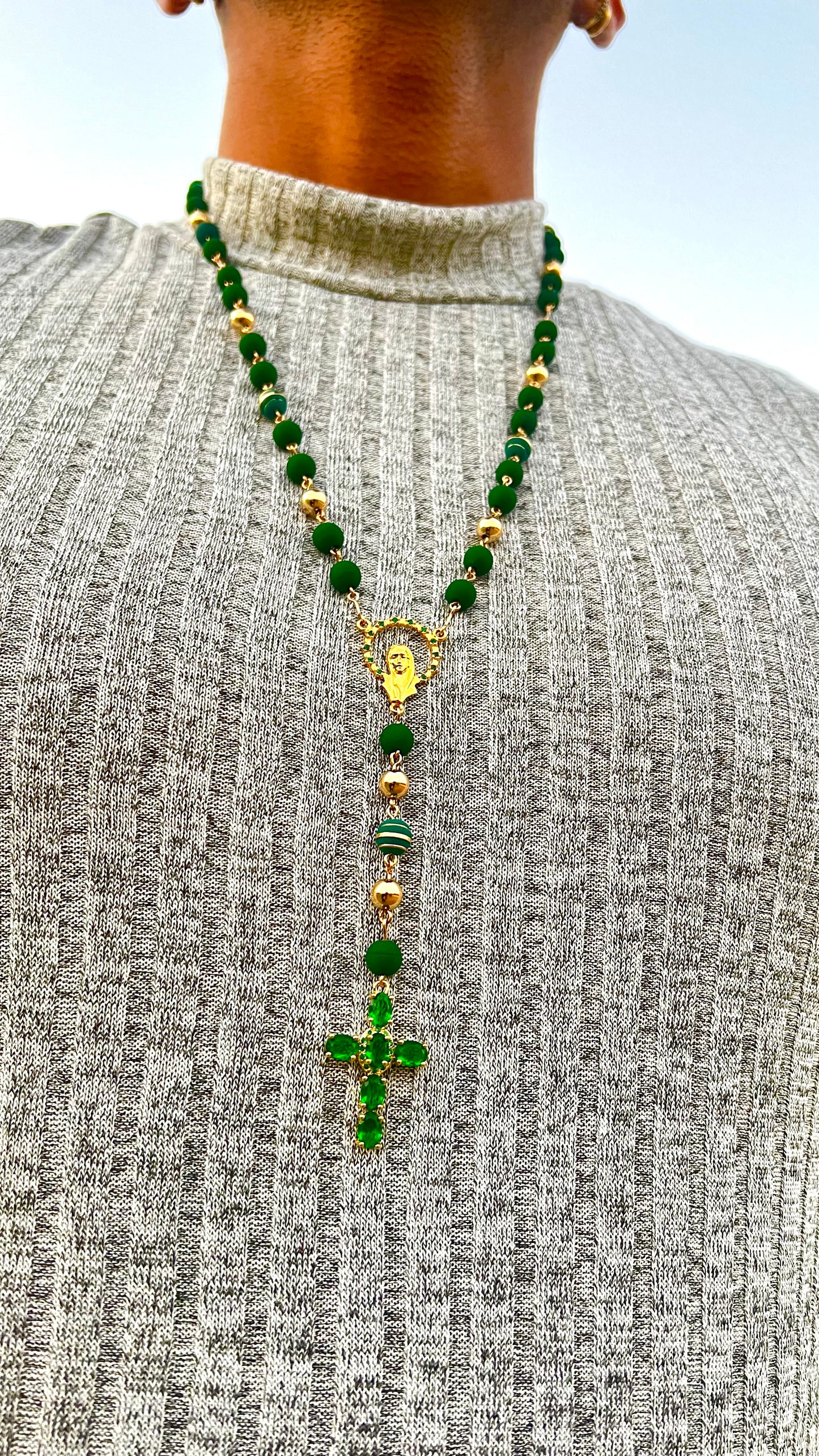 Rosario Abundancia Oro Laminado 18k