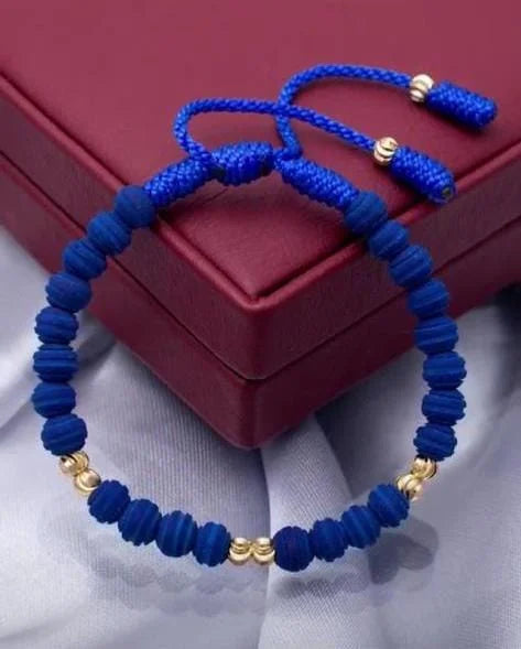 Brazalete Italiano Azul Oro Laminado 18k