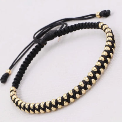 Brazaletes Para Parejas Negro Zig Zag Balín Oro Laminado 18k