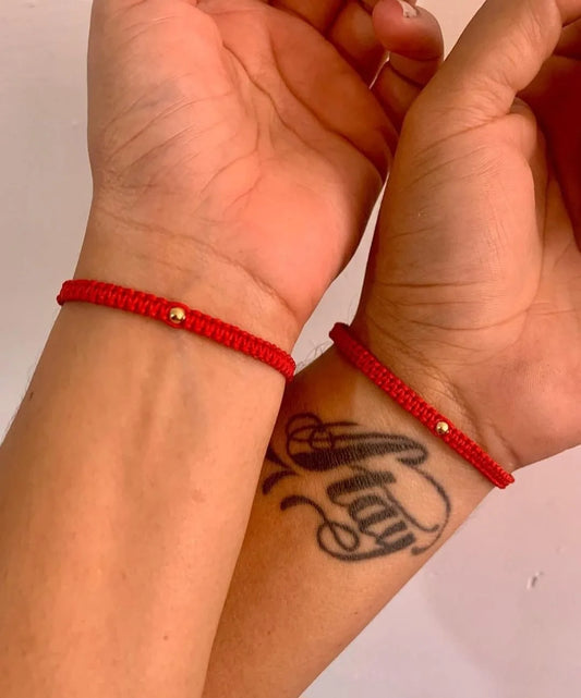 Brazalete Macramé Protección Parejas Oro Laminado 18k