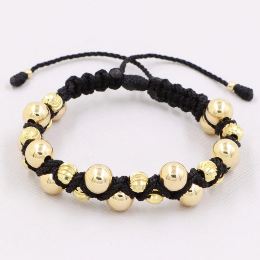 Brazalete Zig Zag Tejido En Oro Laminado 18k