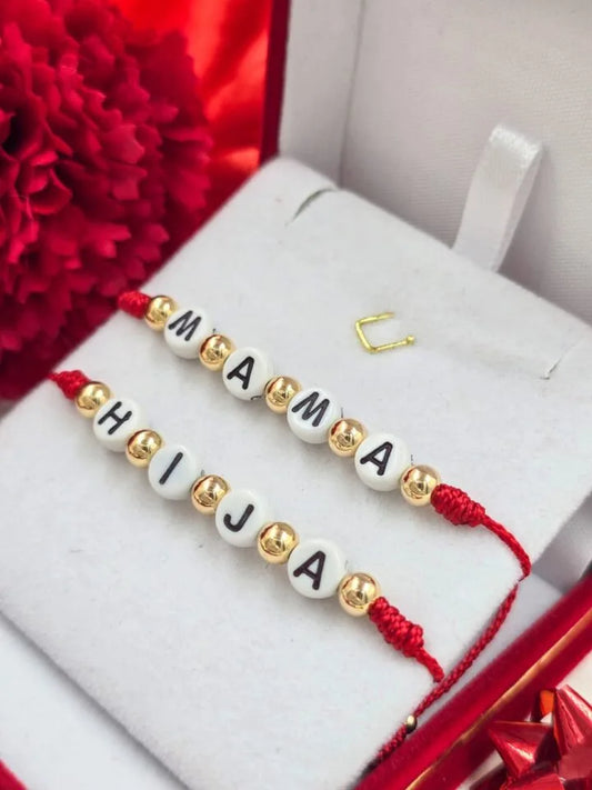 Brazaletes Mamá e Hija Balín Oro Laminado 18k