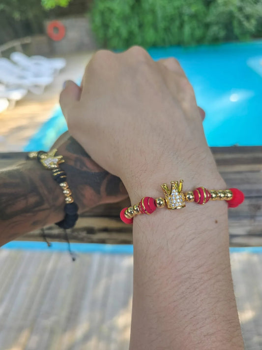 Brazaletes Rey y Reina Oro Laminado 18k