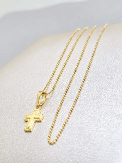Colgante Cruz Superpuesta Oro Laminado 18k