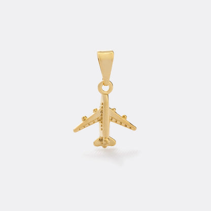 Colgante Avión Oro Laminado 18k