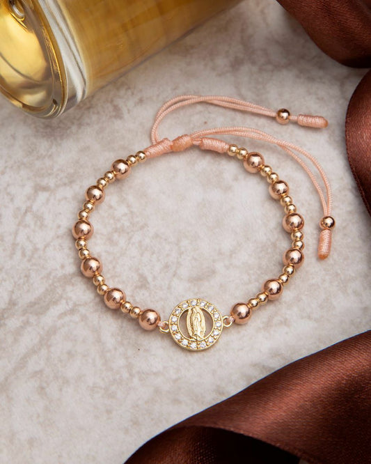 Brazalete Ajustable Con Herraje En Oro Laminado 18K