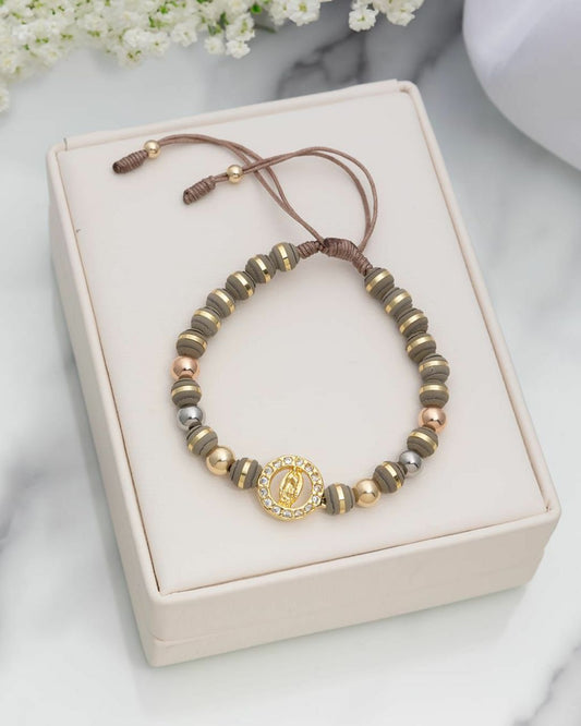 Brazalete Adulto Con Herraje En Oro Laminado 18K