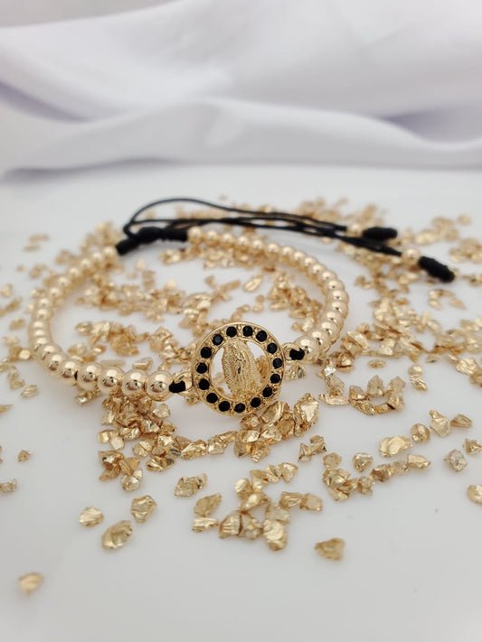 Brazalete Ajustable Virgen De Guadalupe 18K