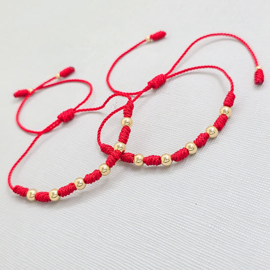 Brazalete Siete Nudos de Protección Oro Laminado 18K