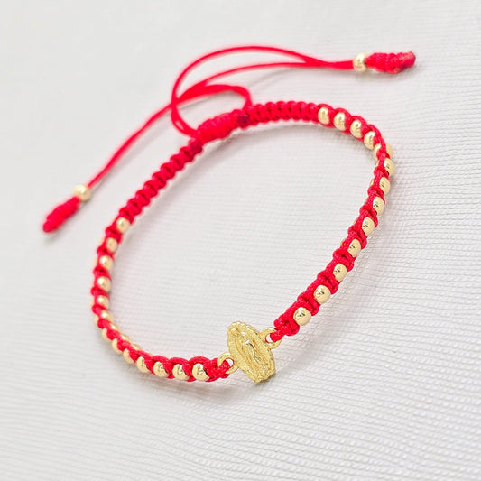 Brazalete Ajustable Herraje Virgen Oro Laminado 18k