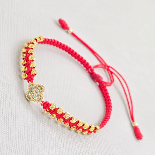 Brazalete Adulto Herraje Clover Oro Laminado 18k