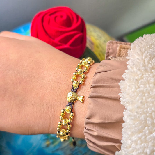 Brazalete Ajustable Abundancia Oro Laminado 18k