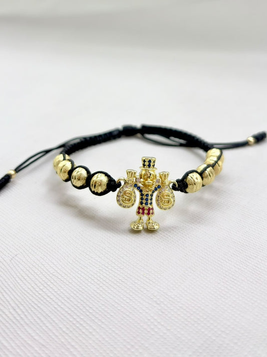 Brazalete Tio Rico Bolsa De Dinero Oro Laminado 18k