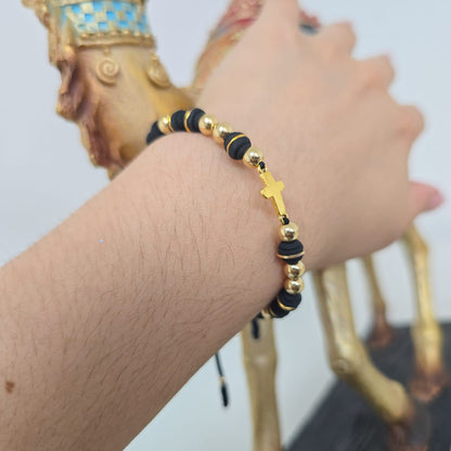 Brazalete Ajustable Protección En Oro Laminado 18K