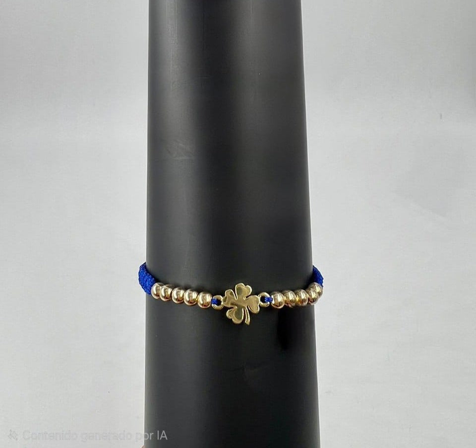Brazalete Herraje Trebol En Oro Laminado 18k