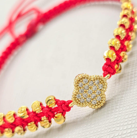 Brazalete Adulto Herraje Clover Oro Laminado 18k