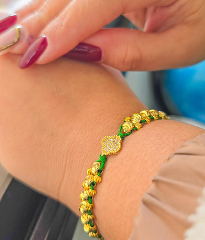 Brazalete Ajustable Buena Suerte Oro Laminado 18k