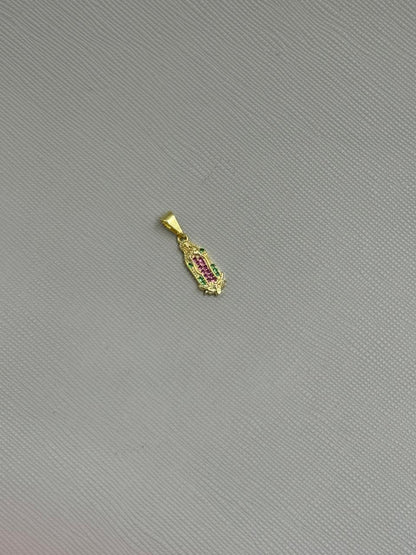 Colgante Guadalupe Silueta Colors Oro Laminado 18k