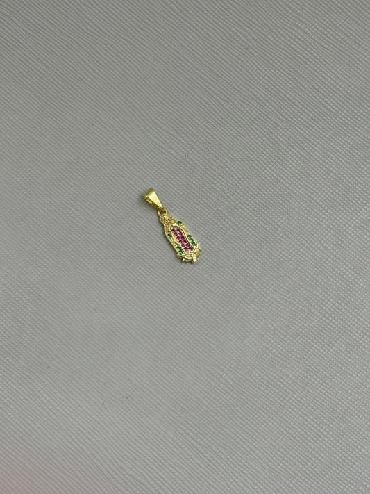 Colgante Guadalupe Silueta Colors Oro Laminado 18k