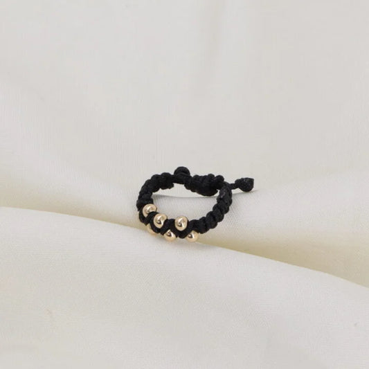 Anillo Tejido Cruzado Macramé Oro Laminado 18k