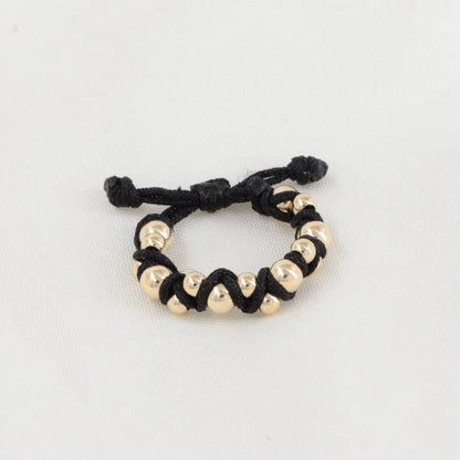 Anillo Plano Macramé Doble Cruzado Oro Laminado 18k