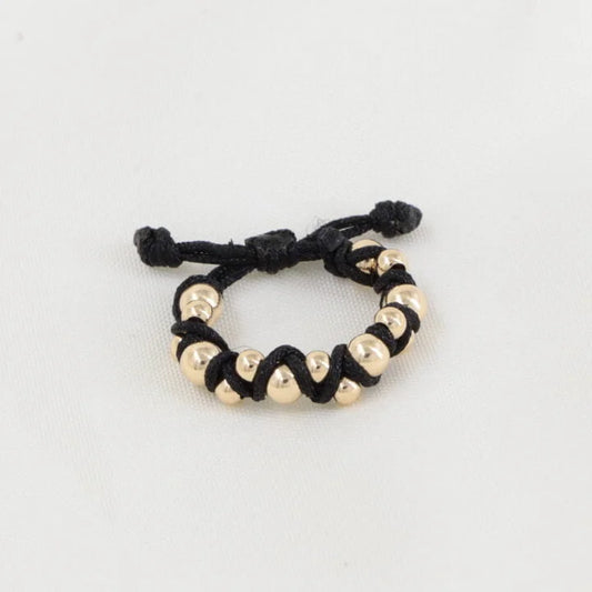 Anillo Plano Macramé Doble Cruzado Oro Laminado 18k