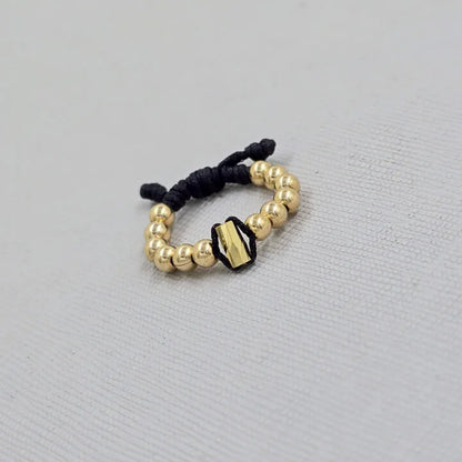 Anillo Dorado Con Balin Oro Laminado 18k