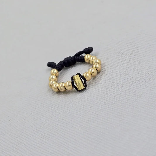 Anillo Dorado Con Balin Oro Laminado 18k