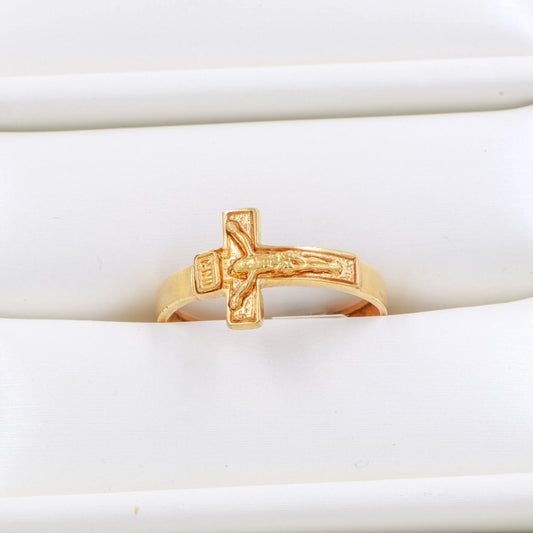Anillo Cristo Madero Oro Laminado 18k