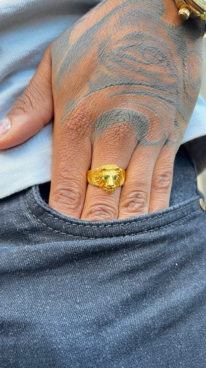 Anillo Leon Oro Laminado 18k