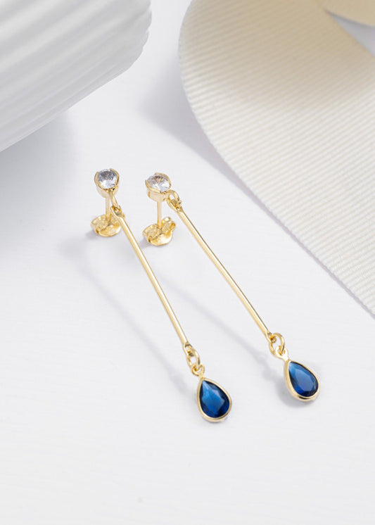 Aros Lisos Blue Oro Laminado 18k