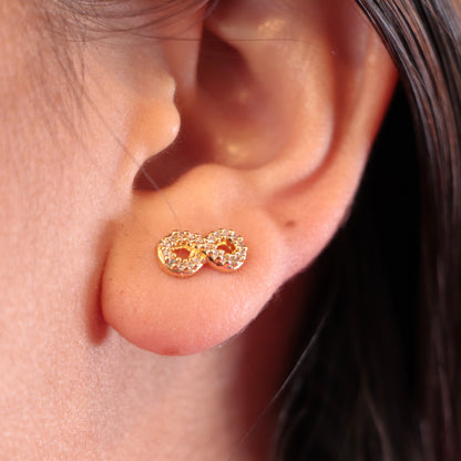 Arete Infinito Circonias Oro Laminado 18k