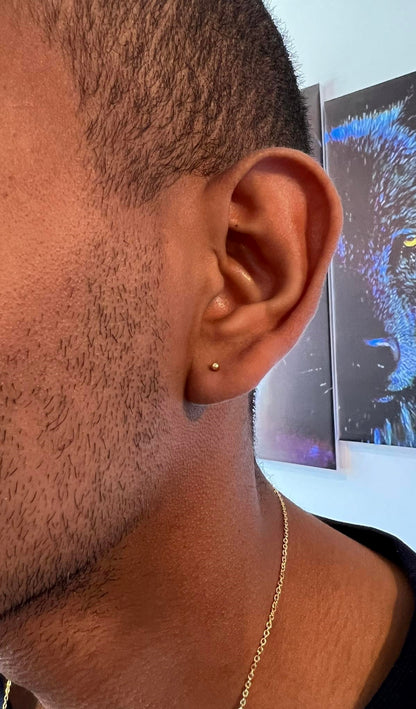 Aros Topo Balin 2mm Oro Laminado 18k