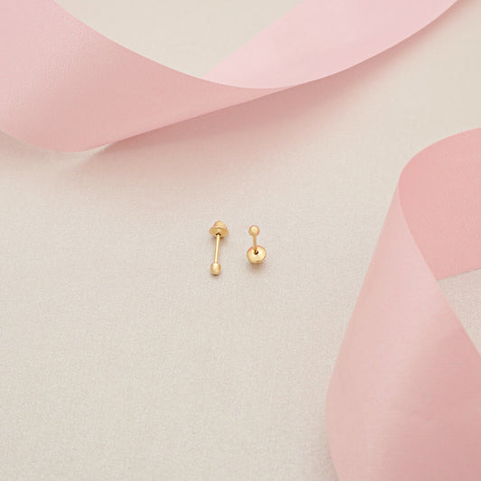 Aros Topo Balin 2mm Oro Laminado 18k