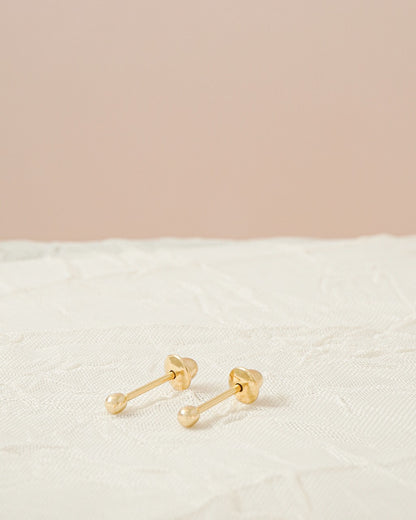 Aros Topo Balin 2mm Oro Laminado 18k
