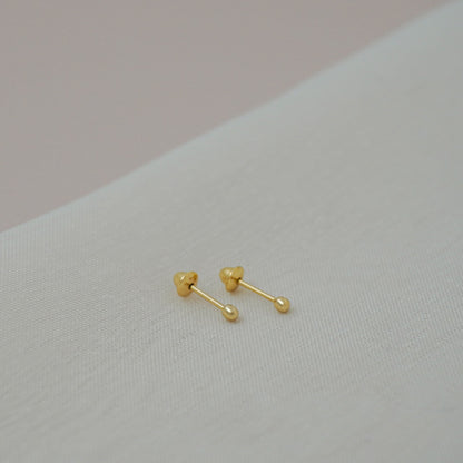 Aros Topo Balin 2mm Oro Laminado 18k