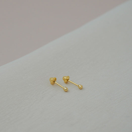 Aros Topo Balin 2mm Oro Laminado 18k