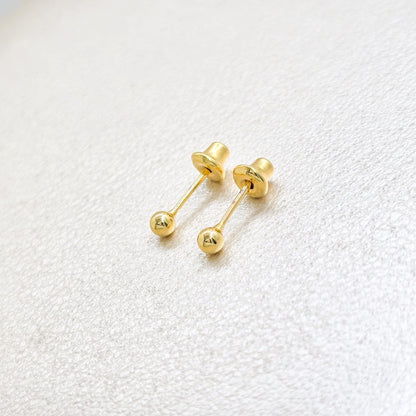 Aros Topo Balin 3mm Oro Laminado 18k