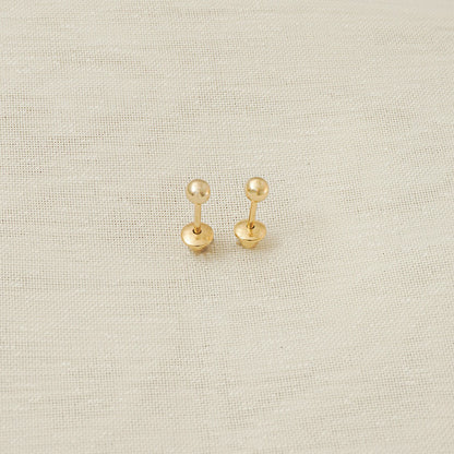 Aros Topo Balin 3mm Oro Laminado 18k