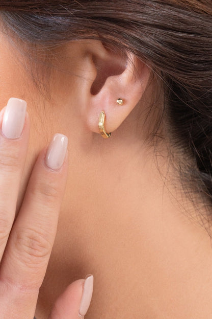 Arete Topo Balín 4mm Oro Laminado 18k