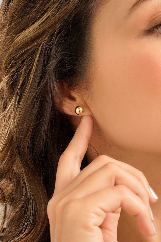 Arete Topo Balín 8mm Oro Laminado 18k