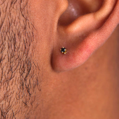 Arete Topo Mini Circón Cuadrado Oro Laminado 18k