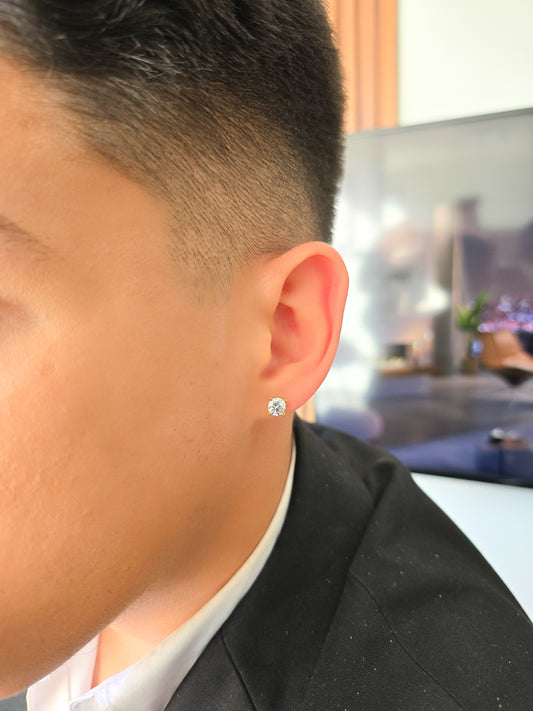Arete Topo Swarovski Cuatro Puntos Oro Laminado 18k