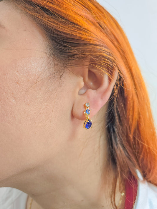 Arete Gota Pendular Oro Laminado 18k